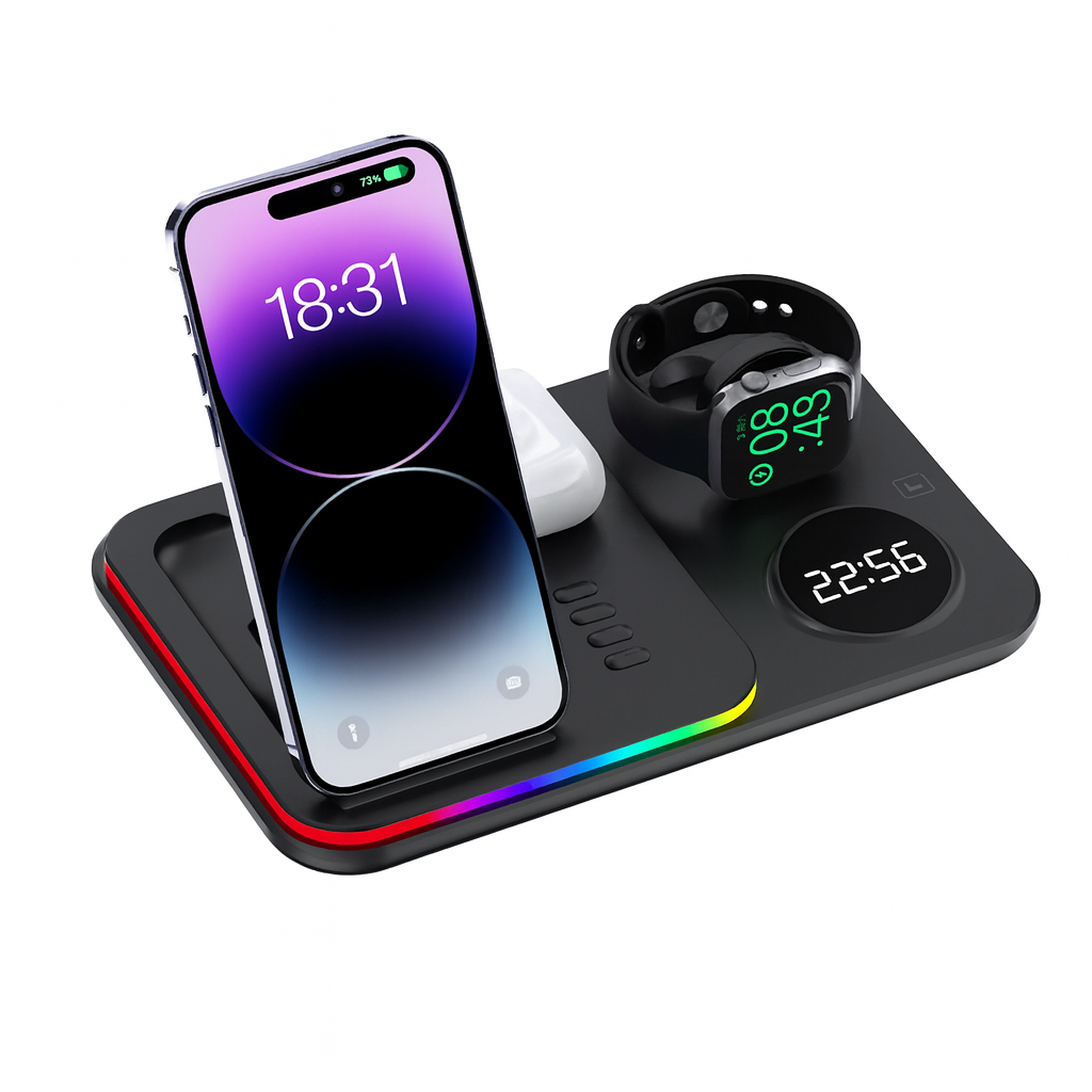 Wireless Charging Station with Foldable Stand